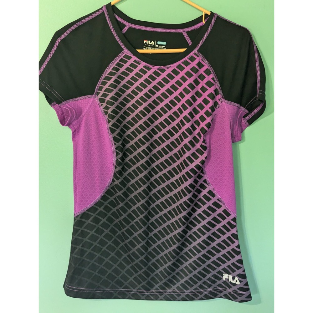 Fila‎ Sport Women's Running Shirt Size Medium Purple & Black